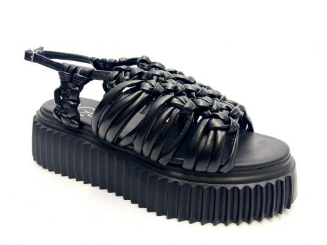 AGL SANDALE D642072 ALICE FLATFORM NERO