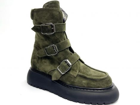 Laura BELLARIVA STIEFELETTE 8060 Velour Militar